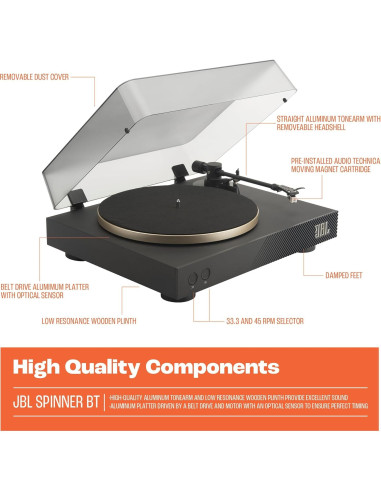 Tocadiscos Bluetooth JBL Spinner BT con AptX-HD - Negro