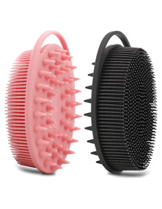 Juego de 2 Exfoliadores Corporales de Silicona HAYSNA - Negro y Rosa