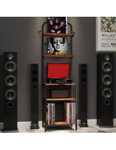 Soporte para Tocadiscos Homsorout con Almacenamiento para 200 Vinilos 2