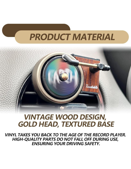 Ambientador de Aire para Coche Icyhaws Tocadiscos Retro con 10 Pastillas