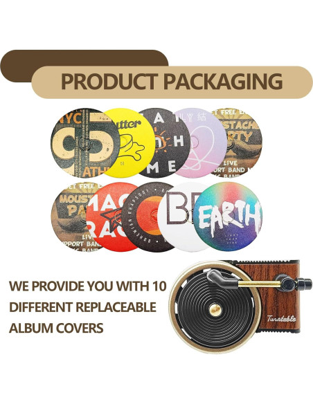 Ambientador de Aire para Coche Icyhaws Tocadiscos Retro con 10 Pastillas