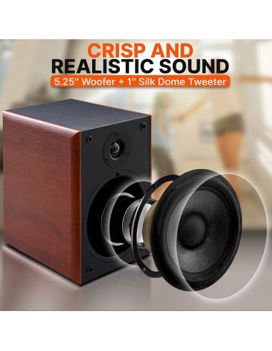 Altavoces de Estantería Pyle PHQBS52 5.25" 200W Madera