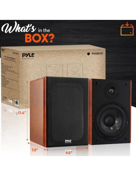 Altavoces de Estantería Pyle PHQBS52 5.25" 200W Madera