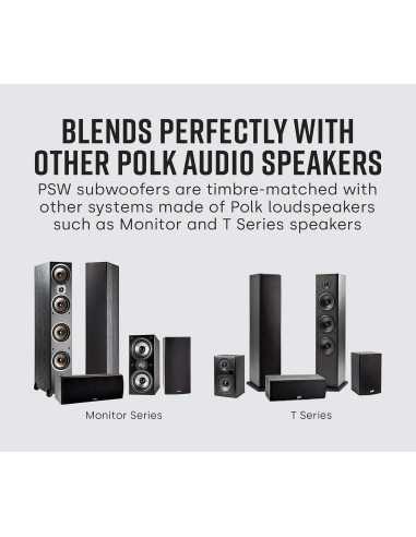 Subwoofer Potenciado Polk Audio PSW10 10" 100W para Teatro en Casa