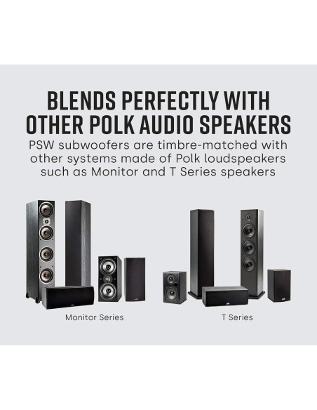 Subwoofer Potenciado Polk Audio PSW10 10" 100W para Teatro en Casa