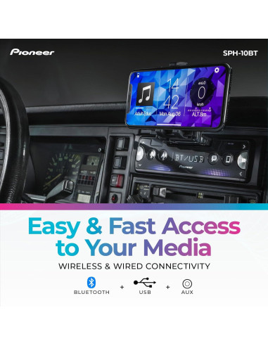 Receptor de Auto Pioneer SPH-10BT Bluetooth 50W 1-Din