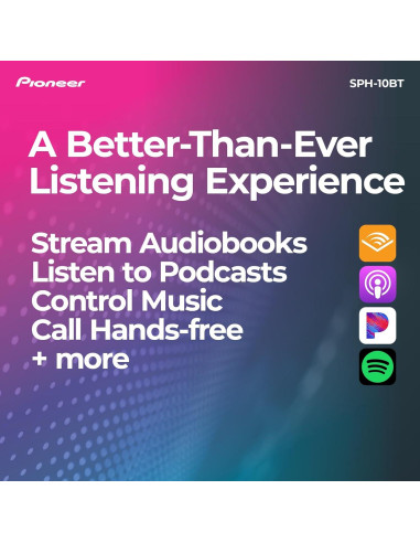 Receptor de Auto Pioneer SPH-10BT Bluetooth 50W 1-Din