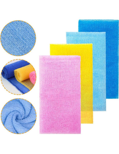 8 Paños Exfoliantes de Baño Cshangzei 90 cm Nylon Variados