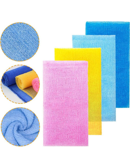 8 Paños Exfoliantes de Baño Cshangzei 90 cm Nylon Variados