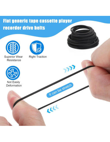 20 Correas de Reemplazo para Tocadiscos Classicseali 40-65mm