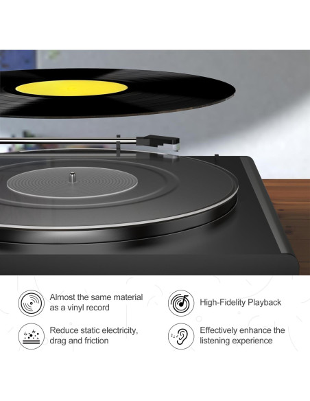 Alfombrilla de Tocadiscos Acrílica 12" Antiestática - Clara