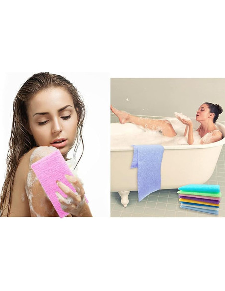 8 Paños Exfoliantes de Baño Cshangzei 90 cm Nylon Variados