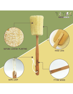 Esponja de Lufa Natural Exfoliante TTYBG con Mango Largo 41cm 2