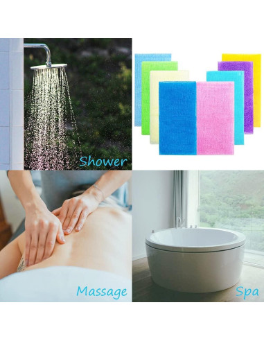 8 Paños Exfoliantes de Baño Cshangzei 90 cm Nylon Variados