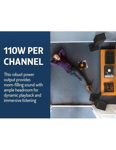 Receptor Estéreo Onkyo TX-8470 2 Canales Wi-Fi Bluetooth Phono