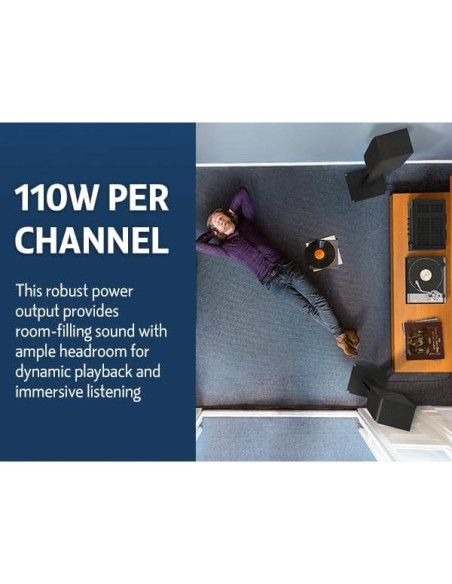 Receptor Estéreo Onkyo TX-8470 2 Canales Wi-Fi Bluetooth Phono