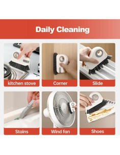 Cepillo de limpieza 2 en 1 Pousbo para ranuras y ventanas 2