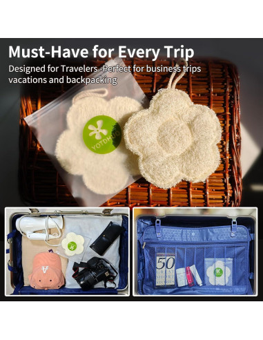 Esponja de Baño Lufa Egipcia Natural 2pack - Exfoliante Viaje