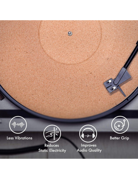 Alfombrilla de tornamesa de corcho PRO SPIN 3mm para vinilos