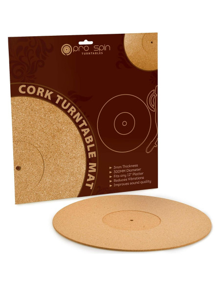 Alfombrilla de tornamesa de corcho PRO SPIN 3mm para vinilos