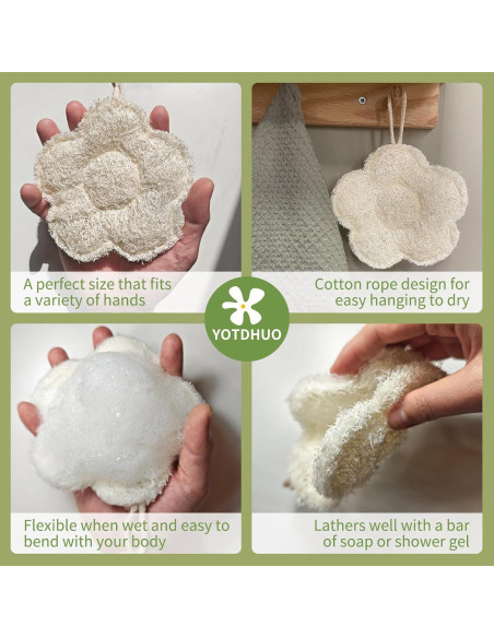 Esponja de Baño Lufa Egipcia Natural 2pack - Exfoliante Viaje Esponja de Baño Lufa Egipcia Natural 2pack - Exfoliante Viaje