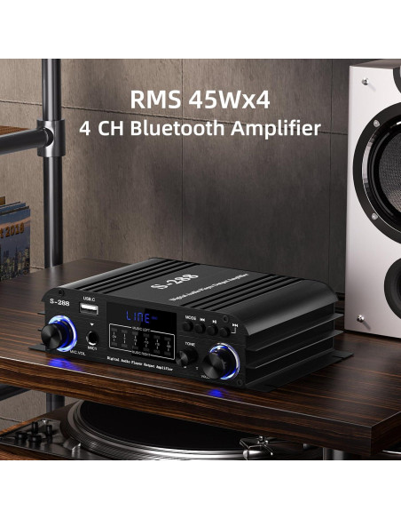 Amplificador de Audio Facmogu S-288 Bluetooth 5.0 600W HiFi