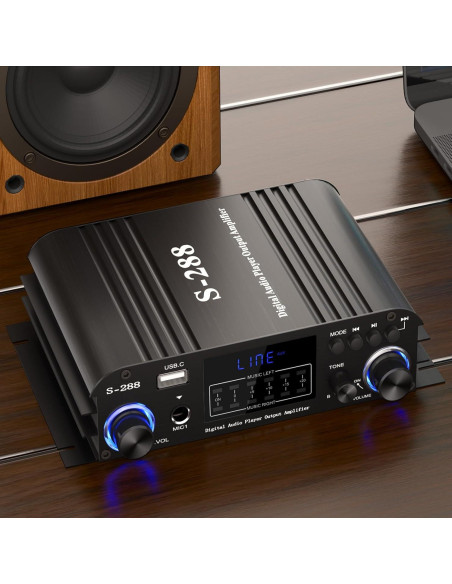 Amplificador de Audio Facmogu S-288 Bluetooth 5.0 600W HiFi