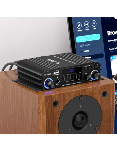 Amplificador de Audio Facmogu S-288 Bluetooth 5.0 600W HiFi