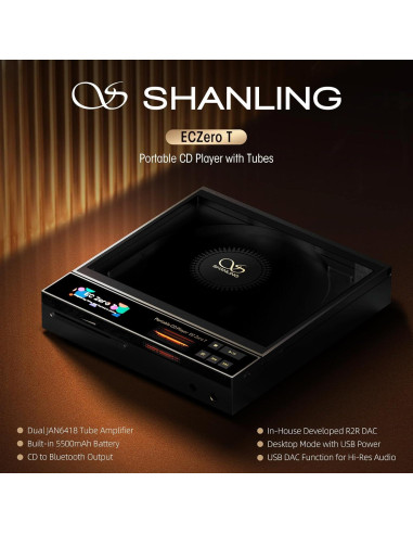 Reproductor de CD Portátil SHANLING EC Zero T HiFi DAC R2R
