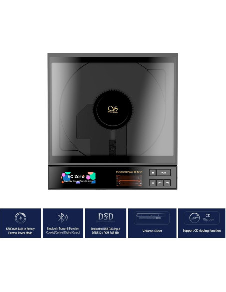 Reproductor de CD Portátil SHANLING EC Zero T HiFi DAC R2R
