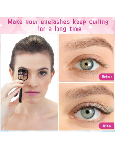 Kit de Rizador de Pestañas 14 Piezas Honoson - Negro y Púrpura 2