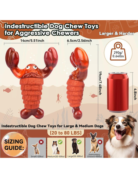 Juguete para Perros Masticadores BIKIISEN Langosta Rojo 35.56 cm