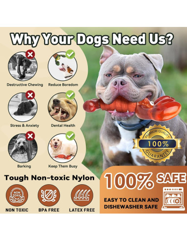 Juguete para Perros Masticadores BIKIISEN Langosta Rojo 35.56 cm