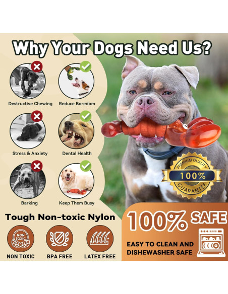 Juguete para Perros Masticadores BIKIISEN Langosta Rojo 35.56 cm