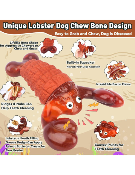 Juguete para Perros Masticadores BIKIISEN Langosta Rojo 35.56 cm