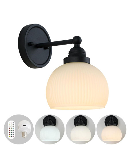 Aplique de Pared Vintage HEQIQEH Recargable con Control Remoto
