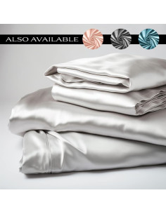 Juego de sábanas Twin XL Lunar Silks 100% rayón bambú blanco 2