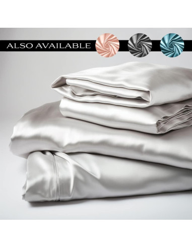 Juego de sábanas Twin XL Lunar Silks 100% rayón bambú blanco