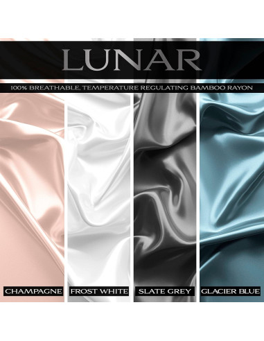 Juego de sábanas Twin XL Lunar Silks 100% rayón bambú blanco