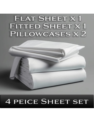 Juego de sábanas Twin XL Lunar Silks 100% rayón bambú blanco