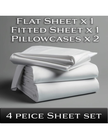 Juego de sábanas Twin XL Lunar Silks 100% rayón bambú blanco