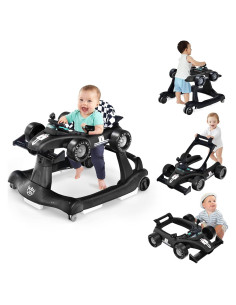 Andador 4-en-1 BABY JOY Plegable Ajustable para Bebés 6-18 Meses