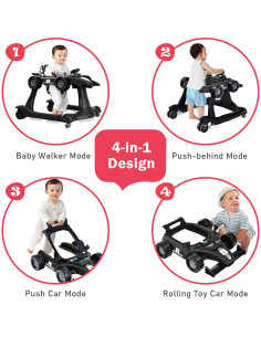 Andador 4-en-1 BABY JOY Plegable Ajustable para Bebés 6-18 Meses 2