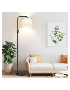 Lámpara de Pie Regulable Nintiue 165cm 1000 Lúmenes LED Negro