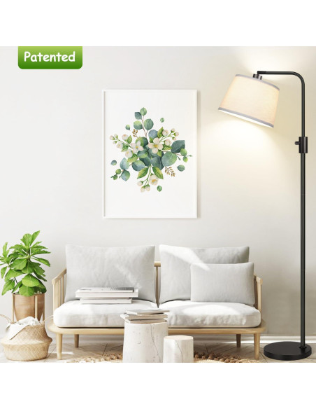 Lámpara de Pie Regulable Nintiue 165cm 1000 Lúmenes LED Negro Lámpara de Pie Regulable Nintiue 165cm 1000 Lúmenes LED Negro