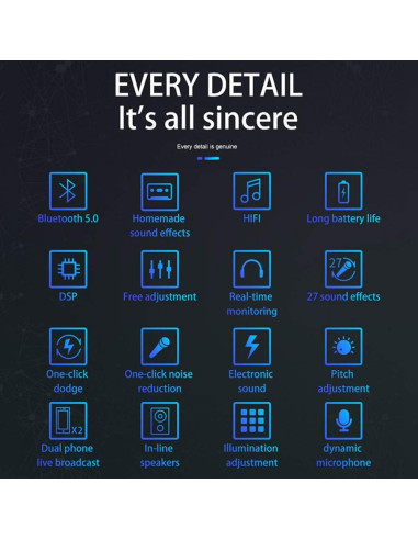 CALIDAKA Tarjeta de Sonido Mini Mezcladora Bluetooth 1800mAh