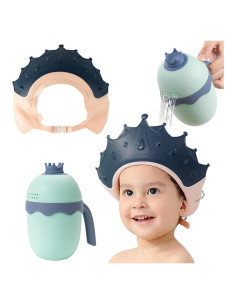 Gorro de Ducha para Bebés FUNUPUP con Taza de Enjuague Rosa y Azul