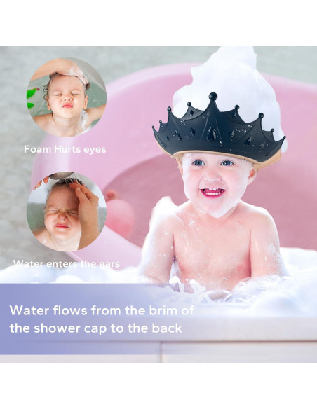 Gorro de Ducha para Bebés FUNUPUP con Taza de Enjuague Rosa y Azul