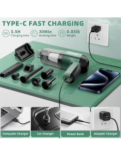 Aspiradora de Coche Inalámbrica Anyclea YBDBS02PROL1 12000PA 2