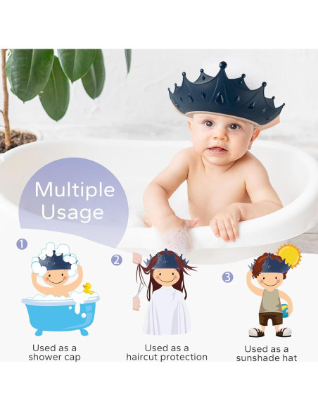 Gorro de Ducha para Bebés FUNUPUP con Taza de Enjuague Rosa y Azul